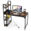 Costway Computer Desk 120 CM Study Writing Desk with Charging Station-Brown 1