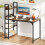 Costway Computer Desk 120 CM Study Writing Desk with Charging Station-Brown 3
