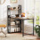 Costway Computer Desk 120 CM Study Writing Desk with Charging Station-Brown 4
