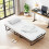 Costway 190 x 90 cm Folding Bed Single Size Guest Bed with Memory Foam-White 3