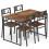 Costway 5 Pcs Dining Table Set Industrial-Style Kitchen Table & 4 Chairs-Coffee 1