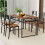 Costway 5 Pcs Dining Table Set Industrial-Style Kitchen Table & 4 Chairs-Coffee 4