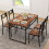 Costway 5 Pcs Dining Table Set Industrial-Style Kitchen Table & 4 Chairs-Coffee 6