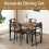 Costway 5 Pcs Dining Table Set Industrial-Style Kitchen Table & 4 Chairs-Coffee 7