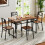 Costway 5 Pcs Dining Table Set Industrial-Style Kitchen Table & 4 Chairs-Coffee 3