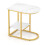 Costway C-shaped End Table Modern Sofa Side Table with Storage Shelf-White 2
