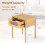 Costway Bamboo Bedside Table with Tempered Glass Drawer Square Bedroom End Side Table 2