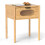 Costway Bamboo Bedside Table with Tempered Glass Drawer Square Bedroom End Side Table 1
