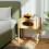 Costway Bamboo Bedside Table with Tempered Glass Drawer Square Bedroom End Side Table 6