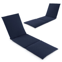 Chaise Lounge Cushion Tri-Fold Lounger Pad 182 x 59 cm-Blue