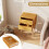 Costway 2-Drawer Sofa Side Bedside Table w/ Solid Wood Legs-Natural 2
