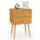 Costway 2-Drawer Sofa Side Bedside Table w/ Solid Wood Legs-Natural 1