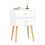 Costway 2-Drawer Sofa Side Bedside Table w/ Solid Wood Legs-White 1
