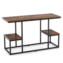 2-Tier Display Rack Rustic TV Console Table Industrial Sofa Table Rack