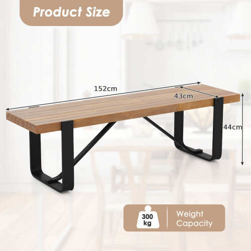 Costway Entryway Bench 152cm Long Shoe Bench Wooden Dining Bench 1