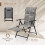 Costway Folding Patio Chair Lounge Chair with 10-Level Adjustable Backrest-Grey 3