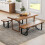 Costway Entryway Bench 152cm Long Shoe Bench Wooden Dining Bench 5