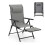Costway Folding Patio Chair Lounge Chair with 10-Level Adjustable Backrest-Grey 1