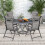 Costway Folding Patio Chair Lounge Chair with 10-Level Adjustable Backrest-Grey 5