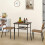 Costway 3 Piece Patio Dining Set 2 Varied-Size Stackable Rattan Chairs-Natural 6