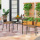 Costway 3 Piece Patio Dining Set 2 Varied-Size Stackable Rattan Chairs-Natural 5
