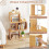 Costway 3-Tier S-Shaped Bookcase Bamboo Bookshelf w/ 3 Open Cubes-Natural 3