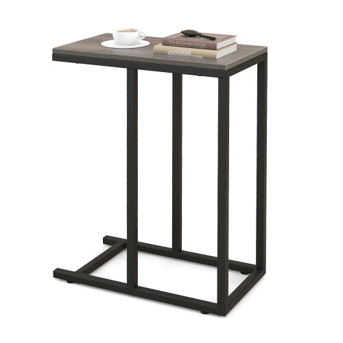 Costway C-Shaped End Table for Couch and Bed 64 CM High Sofa Side Table
