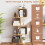 Costway 4-Tier S-Shaped Bookcase Bamboo Bookshelf w/ 4 Open Cubes-Natural 7