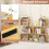 Costway 3-Tier S-Shaped Bookcase Bamboo Bookshelf w/ 3 Open Cubes-Natural 6