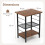 Costway 2PCS Industrial End Table Height Adjustable 3-Tier Side Table-Brown 2