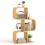 Costway 3-Tier S-Shaped Bookcase Bamboo Bookshelf w/ 3 Open Cubes-Natural 1