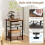 Costway 2PCS Industrial End Table Height Adjustable 3-Tier Side Table-Brown 4