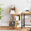 Costway 3-Tier S-Shaped Bookcase Bamboo Bookshelf w/ 3 Open Cubes-Natural 5