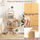 Costway 3-Tier S-Shaped Bookcase Bamboo Bookshelf w/ 3 Open Cubes-Natural 4