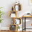 Costway 4-Tier S-Shaped Bookcase Bamboo Bookshelf w/ 4 Open Cubes-Natural 6