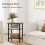 Costway 2PCS Industrial End Table Height Adjustable 3-Tier Side Table-Brown 3