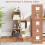 Costway 3-Tier S-Shaped Bookcase Bamboo Bookshelf w/ 3 Open Cubes-Natural 7