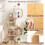Costway 4-Tier S-Shaped Bookcase Bamboo Bookshelf w/ 4 Open Cubes-Natural 5