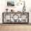 Costway 180cm Long Mid-Century Console Table Rustic Metal Frame Sofa Table 3