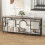 Costway 180cm Long Mid-Century Console Table Rustic Metal Frame Sofa Table 4
