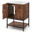 Costway Bathroom Vanity Unit with Basin Rustic Floor Basin Cupboard Ceramic Sink 3