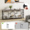 Costway 180cm Long Mid-Century Console Table Rustic Metal Frame Sofa Table 7