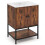 Costway Bathroom Vanity Unit with Basin Rustic Floor Basin Cupboard Ceramic Sink 1