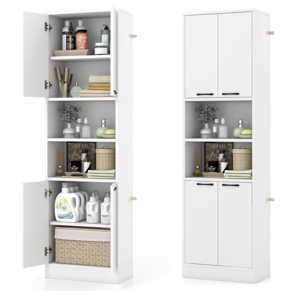 190cm Tall Kitchen Pantry Cabinet Freestanding Cupboard with Doors & Shelves