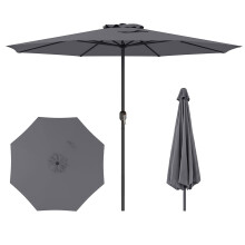 350 cm Patio Umbrella Outdoor Table Umbrella Market Umbrella-Grey