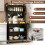 Costway 5 Tier Kitchen Bakers Rack Multifunctional Microwave Stand-Black 3