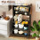Costway 5 Tier Kitchen Bakers Rack Multifunctional Microwave Stand-Black 5