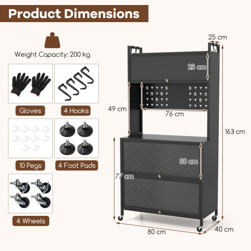 Costway 5 Tier Kitchen Bakers Rack Multifunctional Microwave Stand-Black 1