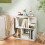 Costway 3-Tier Bookshelf Display Shelf for Small Space Freestanding Side Table White 4