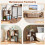 Costway 3-Tier Bookshelf Display Shelf for Small Space Freestanding Side Table Rustic Brown 5